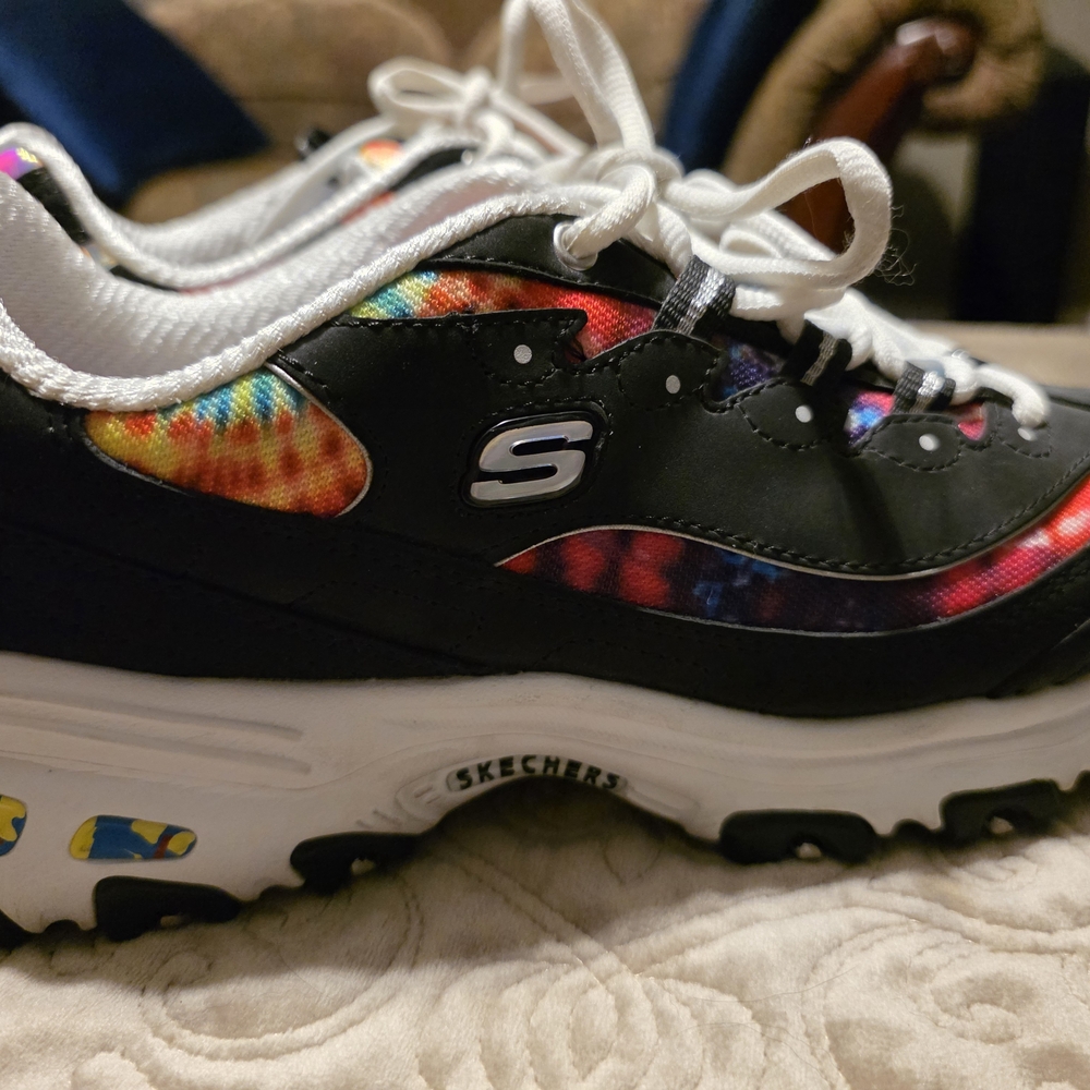 Skechers Women's Black and Tie-Dye Athletic Shoes